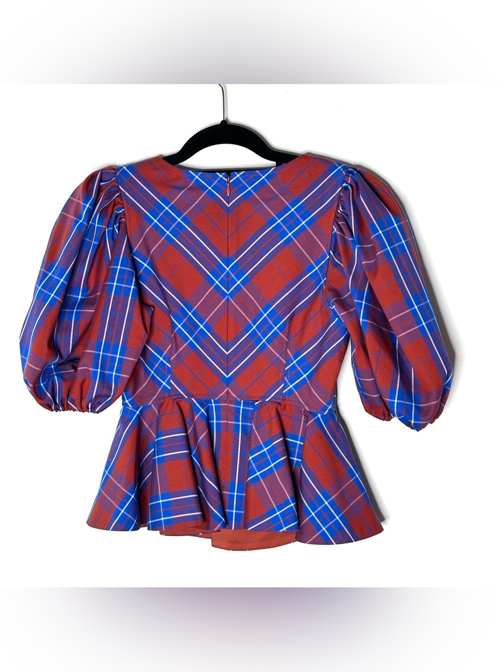 New!! Hunter Bell Kaia Stretch Plaid Peplum Top & Carson Pants Set Size 0 - Picture 6 of 9